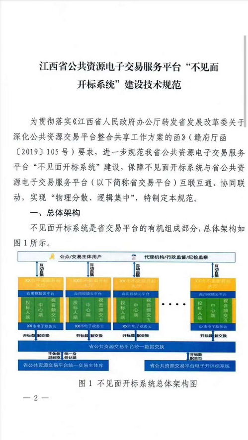 江西省公共资源电子交易服务平台 不见面开标系统 建设技术规范的通知
