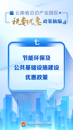 云南省沿边产业园区税费优惠政策摘编丨⑦节能环保及公共基础设施建设优惠政策