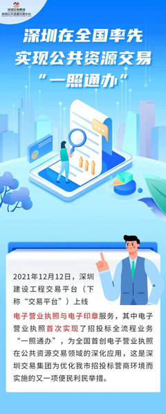 深圳率先实现公共资源交易“一照通办”